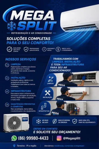 Instalação de ar condicionado/ limpeza/ venda de ar condicionado semi novo 