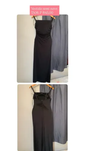 Vestido preto longo 