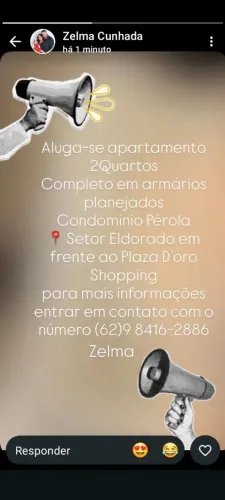 Aluga -se apartamento no setor eldorado