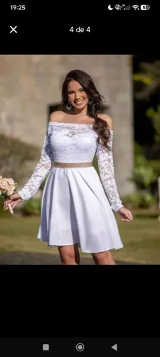 Vestido de Noiva Ombro a Ombro.