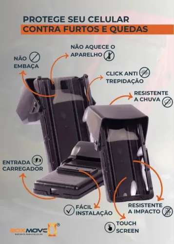 Suporte de Celular Impermeável e Antifurto Boxmove para Motoboys