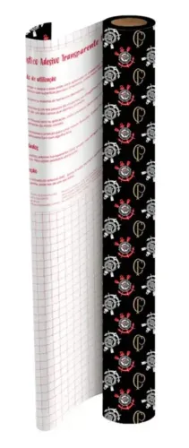 ROLO DE PLÁSTICO AUTOADESIVO DO CORINTHIANS 45cm X 10m
