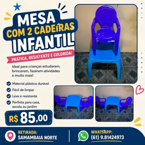 Messa infantil em plástico