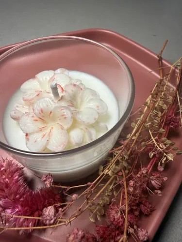 Vela Aromática decorada em pote de vidro - Orea Lumière