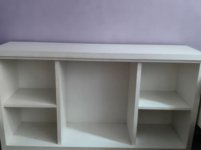 Rack infantil branco todo em mdf.