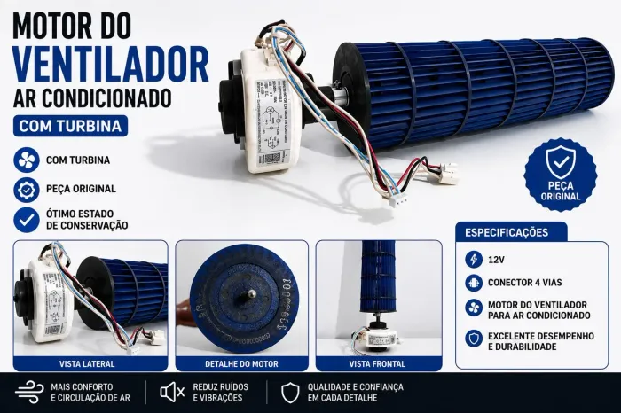 Motor Ventilador Ar-Condicionado com Turbina - Peça Original