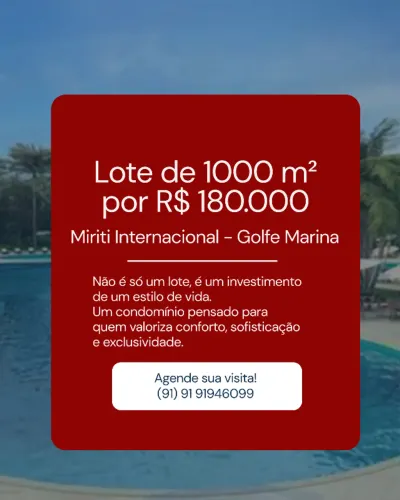 Lote em condomínio de alto padrão (Miriti Marina Golfe)