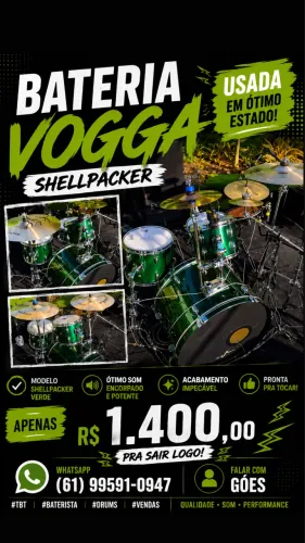 Vendo bateria VOGGA usada em ótimo estado