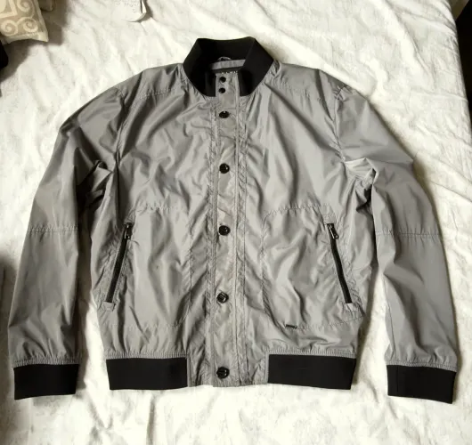 Jaqueta bomber Zara com ziper e botões cinza Tamanho GG
