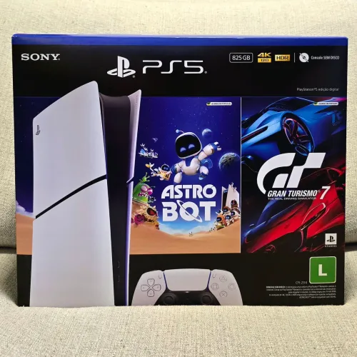 PS5 Slim 825gb + Caixa + 10 Jogos