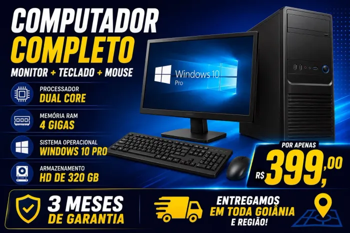 Computador completo para trabalhar e estudar