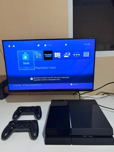 Playstation 4 Fat 500GB + 2 Controles + 1 Jogo