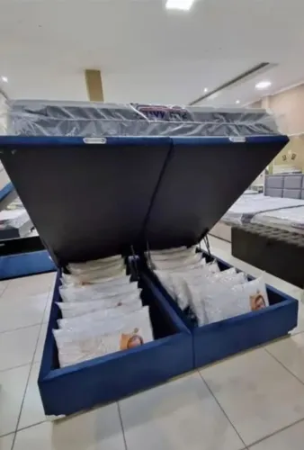CAMA BAÚ KING SIZE NOVO DE FABRICA 193X203