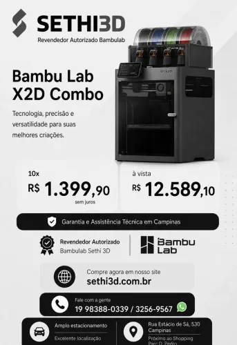 Impressora 3D Bambulab X2D Combo 