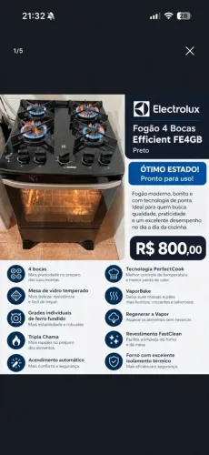 Fogão Electrolux ótimo estado