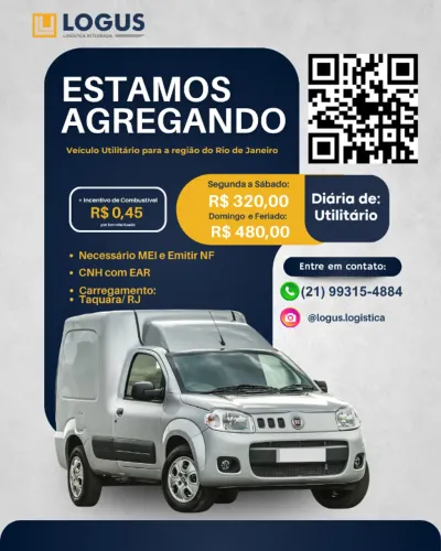 Vagas para motorista agregado - Veículos Utilitários - Taquara/Rio de Janeiro