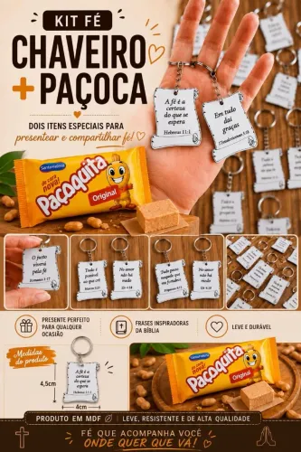 Kit fé chaveiro+ paçoca