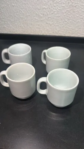Jogo 4 Xicara Café Sem Pires 70 Ml Porcelana Cilíndrica 2 - Schmidt