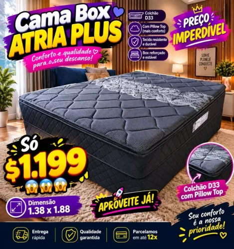Cama casal Atria plus nova na promoção ?$1199