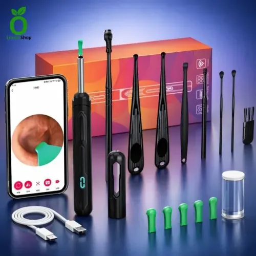 Otoscópio com Câmera LED Recarregável Limpeza Segura dos Ouvidos - NOVO