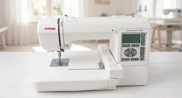 JANOME Memory Craft 200E - Máquina de Costura e Bordado - Bordadeira