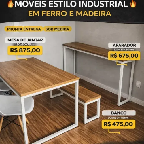 Móveis Industrias em Ferro e Madeira - Direto da Fábrica!