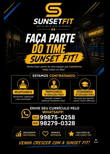 FAÇA PARTE DO TIME SUNSET FIT!
