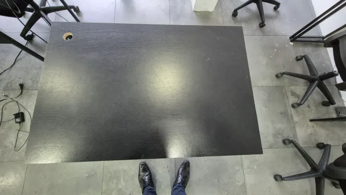 Mesa de escritório preta, estilo industrial- Estrutura Metálica