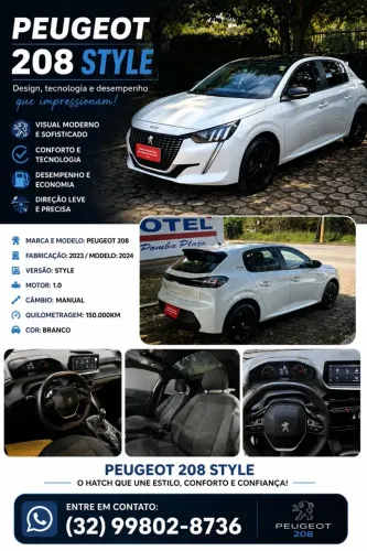 Peugeot 208 Style 1.0 Flex 6V 5P Mec. 2024