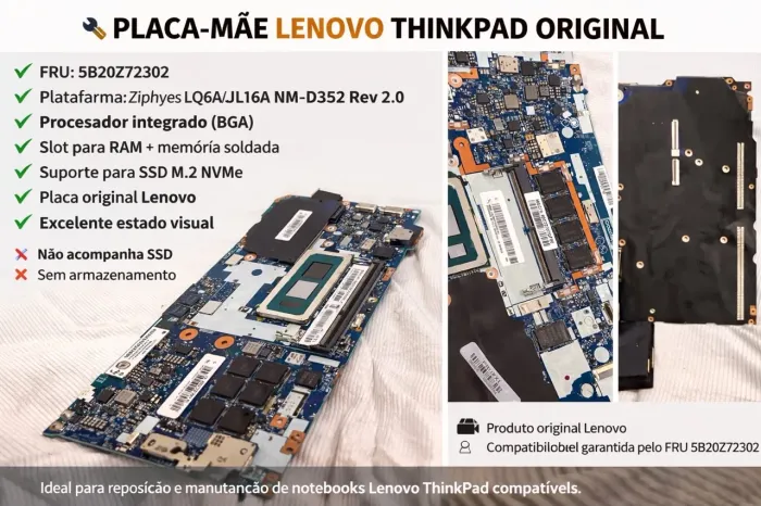 Placa-mãe Lenovo thinkpad original