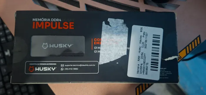 Memória RAM Husky Impulse, 8GB, 3200MHz, DDR4, CL22, Preto - HRM001083222P - Nova