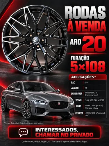 Rodas Aro 20 Multirraios 5x108 Esportivo.