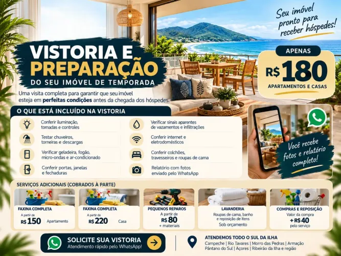 Vistoria locação para temporada/anual