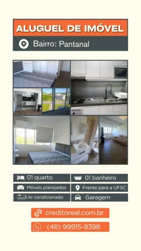 Apartamento móveis planejados para alugar em frente à UFSC