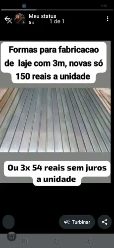 Forma para fabricação de Lajes com 3m .são novas