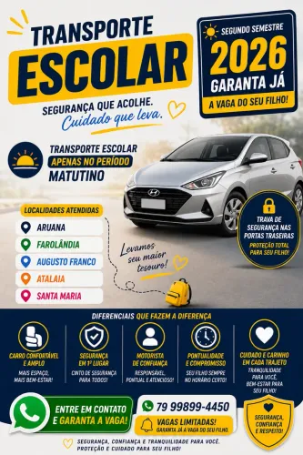 TRANSPORTE ESCOLAR - 2º SEMESTRE 2026