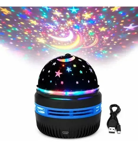 Bola Mágica Projetora Led Usb, Luz Estrela Lua Colorida