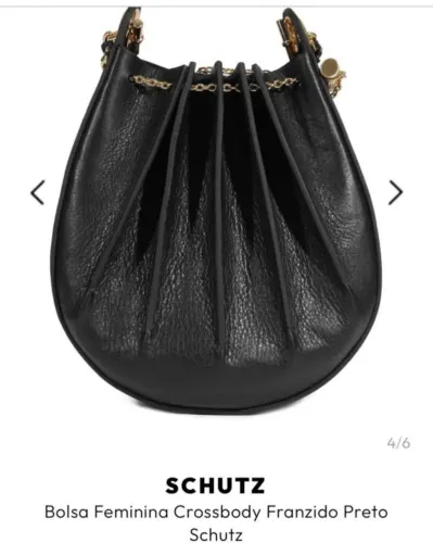 Bolsa feminina crossbody franzido Schutz preta