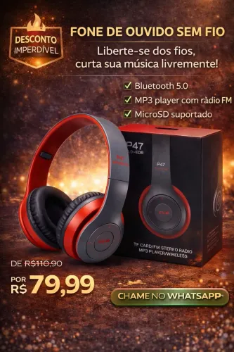 Fone de ouvido sem fio