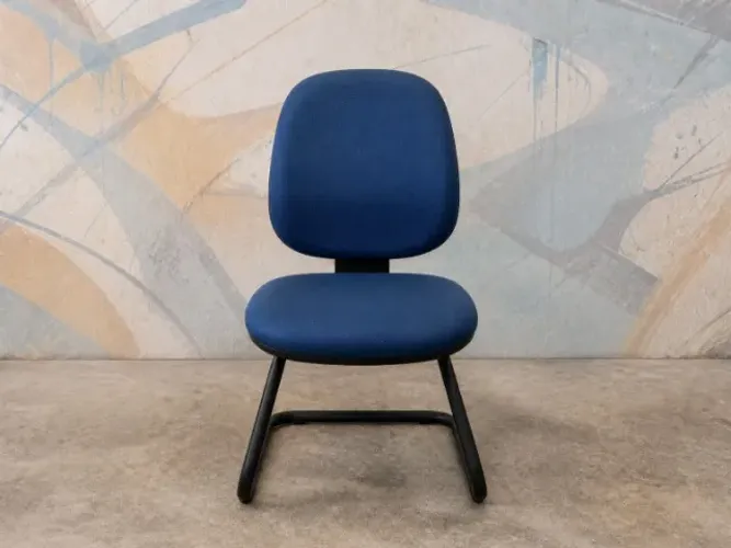 Cadeira Interlocutor Tecno2000 Azul Base Fixa Cantilever