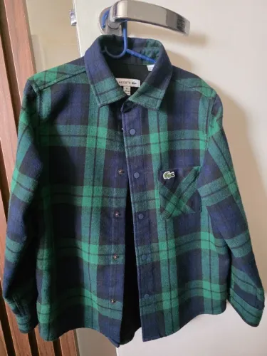 Camisa Xadrez Infantil Lacoste Original - Flanela Tamanho 6