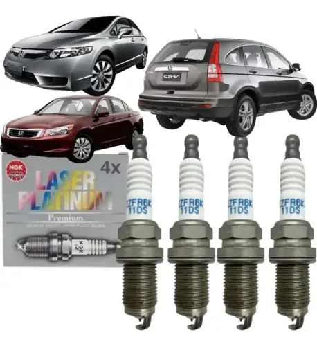 Kit Vela de Ignição, 4 unidades, Civic, Accord, CRV