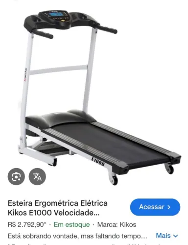 Esteira Ergométrica Kikos E1000 - Semi Nova | Único Dono | Excelente Estado