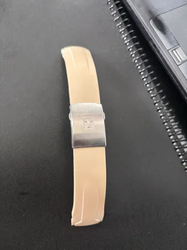 Pulseira Branca Original Tissot Trace com fecho usada