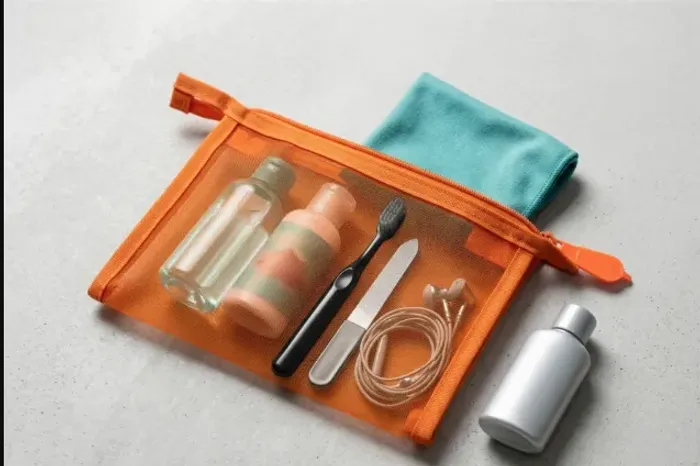 Necessaire Organizadora em Tela Transpirável - Cor Laranja Vibrante