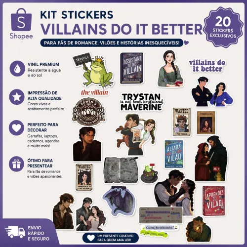 Kit Stickers Livro | Assistente de Vilão