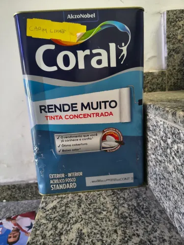 Tinta CORAL rende muito fosco cor Capim limão 16 litros