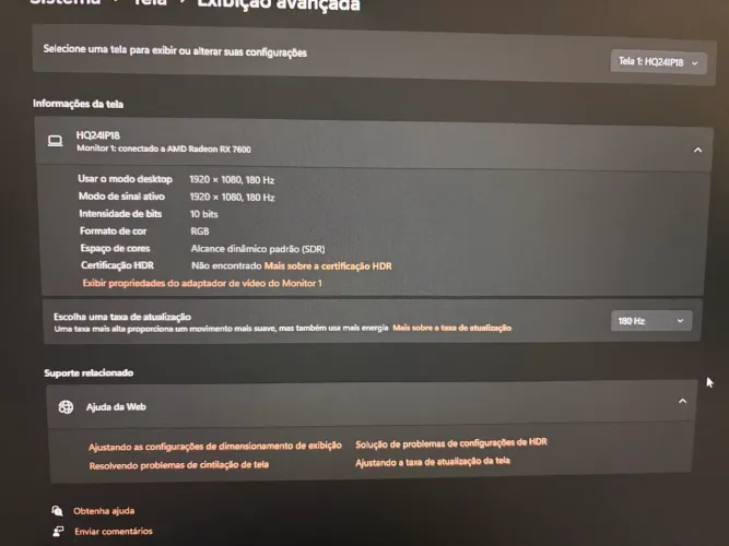 Monitor Gamer 180HZ
