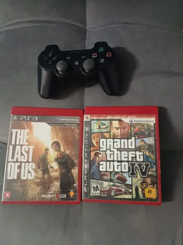 Controle original de ps3 e 2 jogos