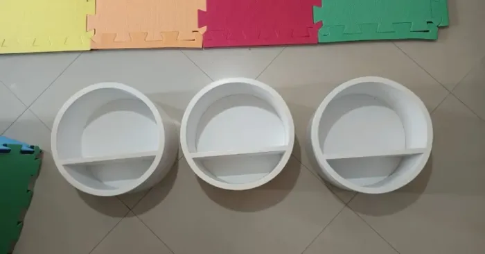 Kit 3 Nichos Redondos Decorativos com Prateleira